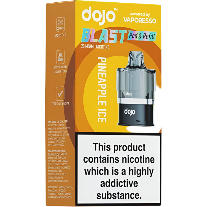 DOJO BLAST 6000 Prefilled Pod & Refill - Pineapple Ice - 20mg