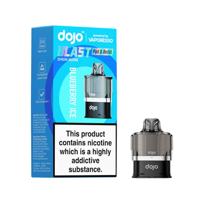 Dojo Blast 6000 Prefilled Pod & Refill Blueberry Ice - 20mg