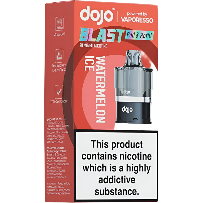 DOJO BLAST 6000 Prefilled Pod & Refill - Watermelon Ice - 20mg