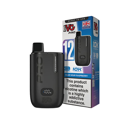 IVG Pro vaping device and packaging on a white background